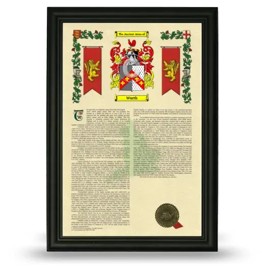 Wurth Armorial History Framed - Black