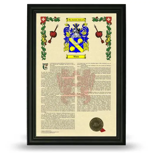 Wurz Armorial History Framed - Black