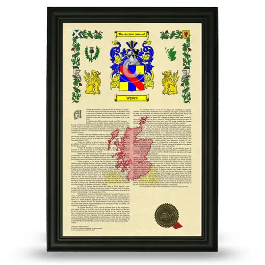 Wynes Armorial History Framed - Black