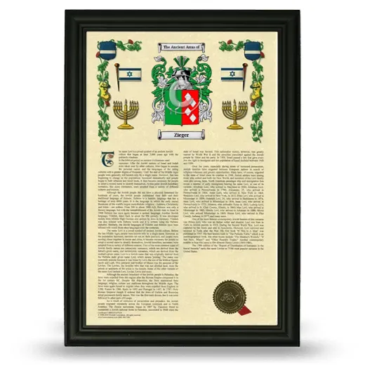Zieger Armorial History Framed - Black