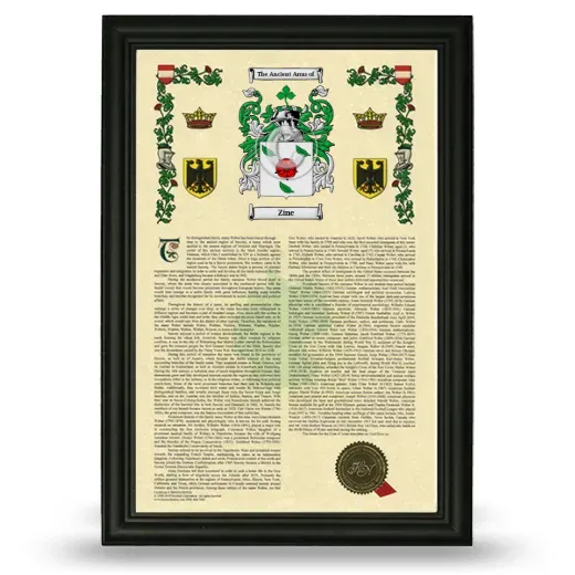 Zine Armorial History Framed - Black
