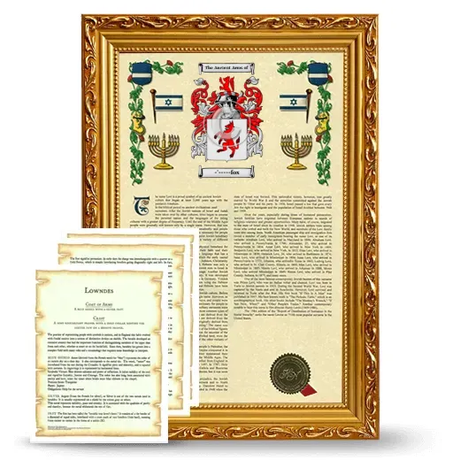 -'-----fox Framed Armorial History and Symbolism - Gold