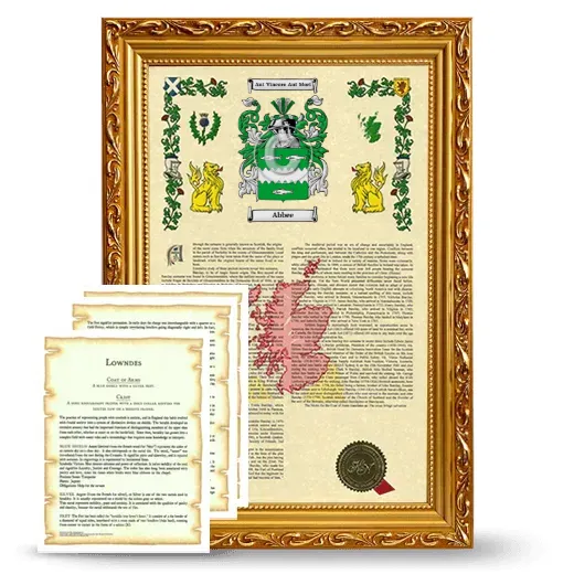 Abbee Framed Armorial History and Symbolism - Gold