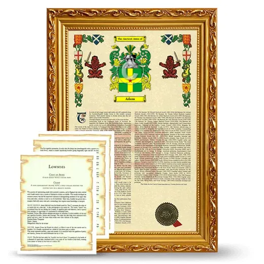 Adam Framed Armorial History and Symbolism - Gold