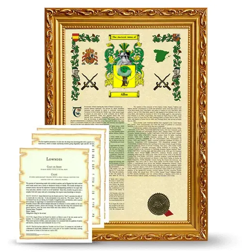 Alba Framed Armorial History and Symbolism - Gold