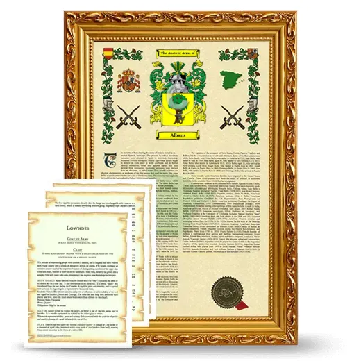 Albans Framed Armorial History and Symbolism - Gold