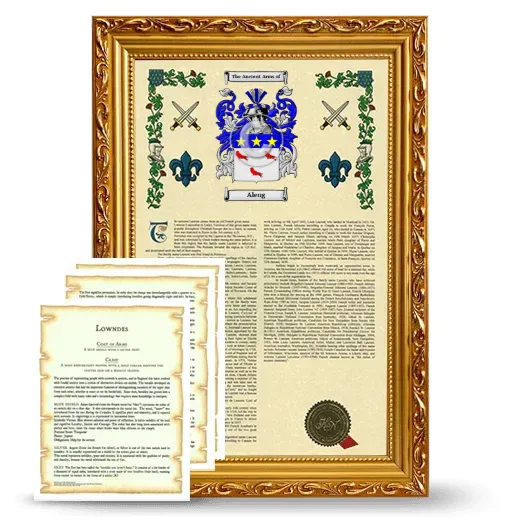 Aleng Framed Armorial History and Symbolism - Gold