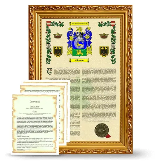 Allmann Framed Armorial History and Symbolism - Gold