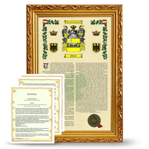 Alstott Framed Armorial History and Symbolism - Gold