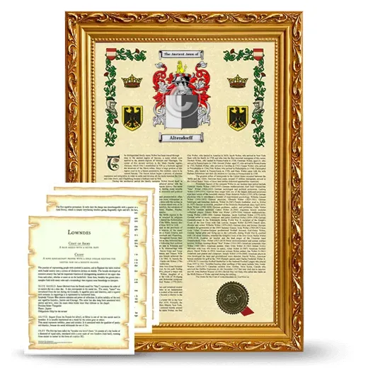 Altendorff Framed Armorial History and Symbolism - Gold