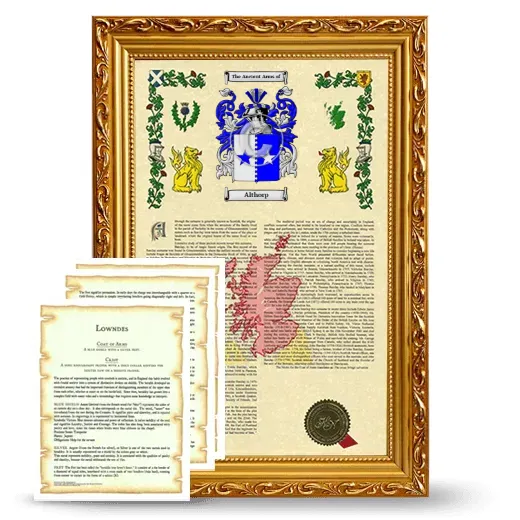 Althorp Framed Armorial History and Symbolism - Gold