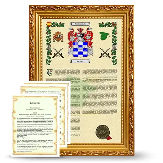 Alvars Framed Armorial History and Symbolism - Gold