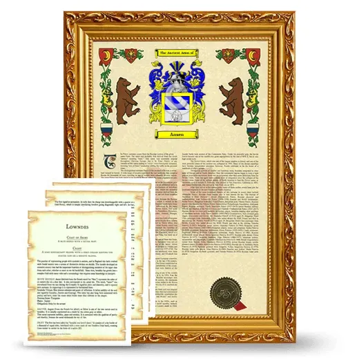 Ansen Framed Armorial History and Symbolism - Gold