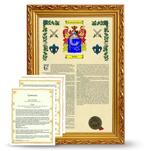 Arcan Framed Armorial History and Symbolism - Gold