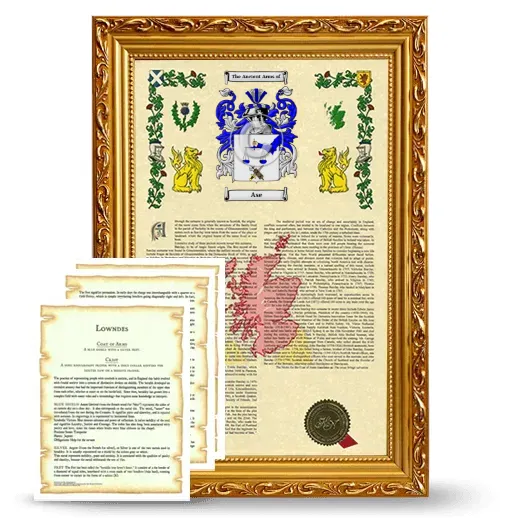 Ase Framed Armorial History and Symbolism - Gold
