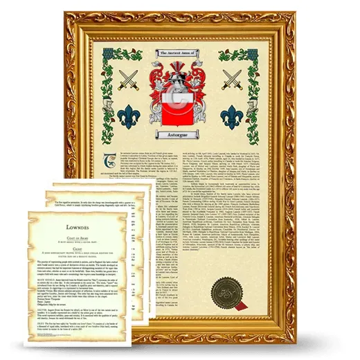 Astorgue Framed Armorial History and Symbolism - Gold