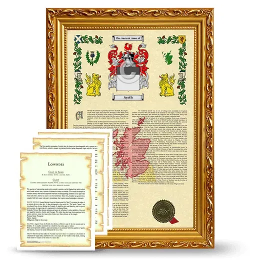 Ayrth Framed Armorial History and Symbolism - Gold
