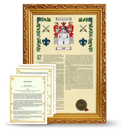 Ball Framed Armorial History and Symbolism - Gold