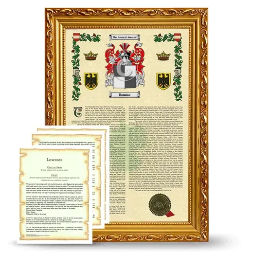 Bamme Framed Armorial History and Symbolism - Gold
