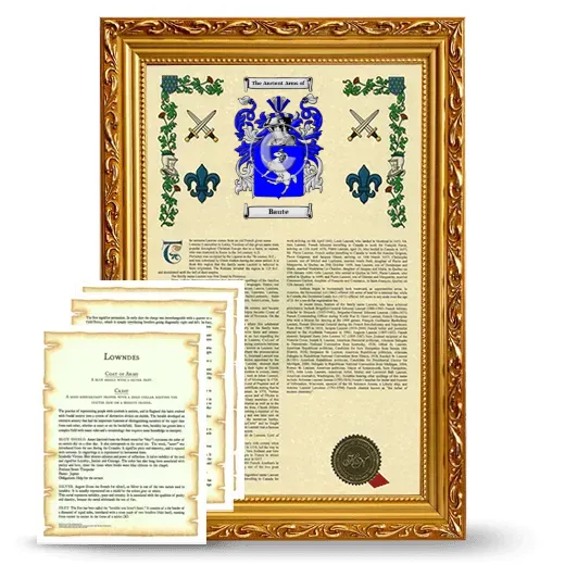 Baute Framed Armorial History and Symbolism - Gold