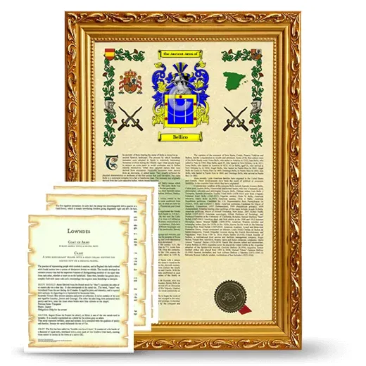 Bellico Framed Armorial History and Symbolism - Gold