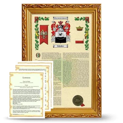 Belyakov Framed Armorial History and Symbolism - Gold