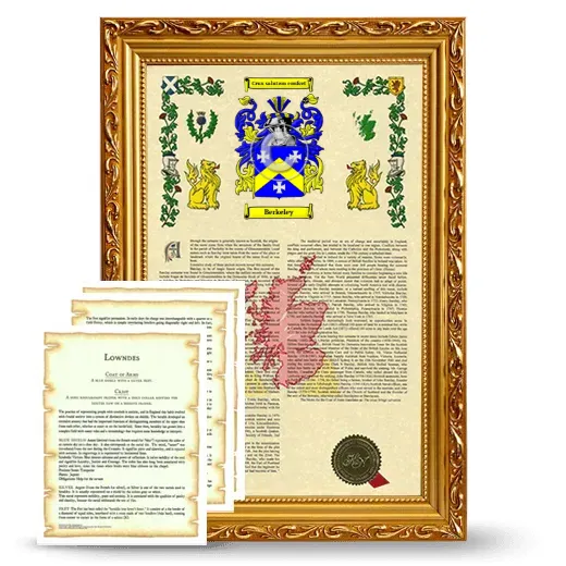 Berkeley Framed Armorial History and Symbolism - Gold