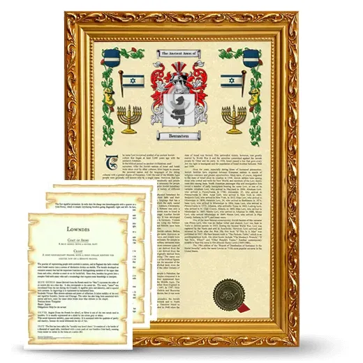 Bernsten Framed Armorial History and Symbolism - Gold