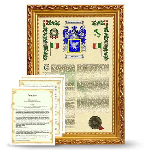 Bertozzi Framed Armorial History and Symbolism - Gold