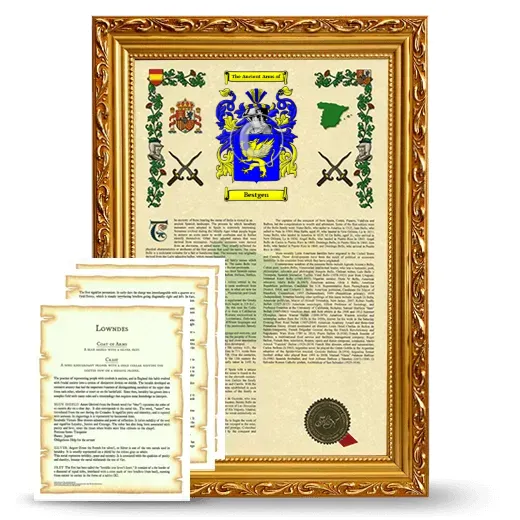 Bestgen Framed Armorial History and Symbolism - Gold