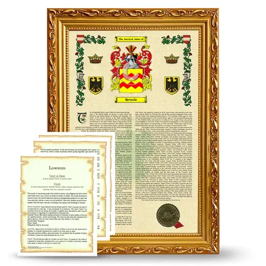 Beverle Framed Armorial History and Symbolism - Gold