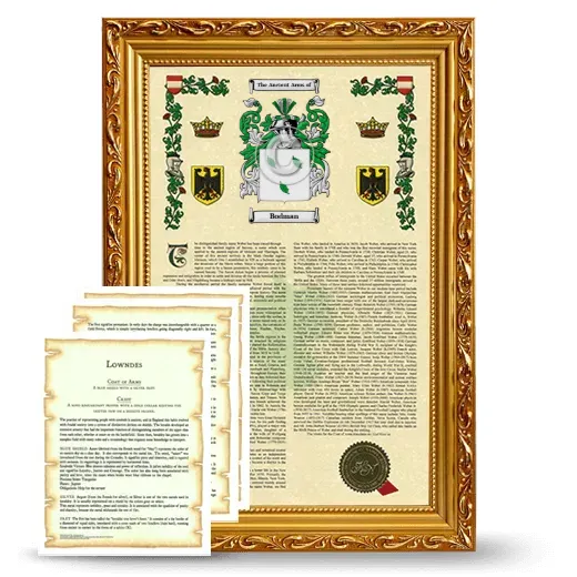 Bodman Framed Armorial History and Symbolism - Gold