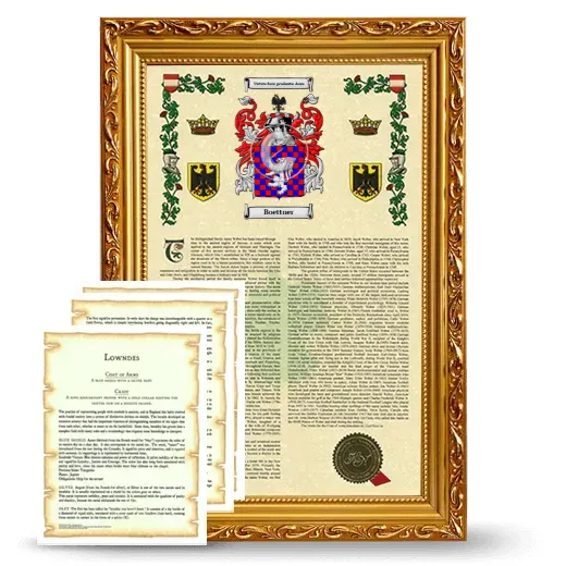 Boettner Framed Armorial History and Symbolism - Gold