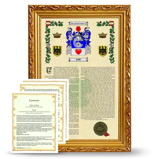 Boffé Framed Armorial History and Symbolism - Gold
