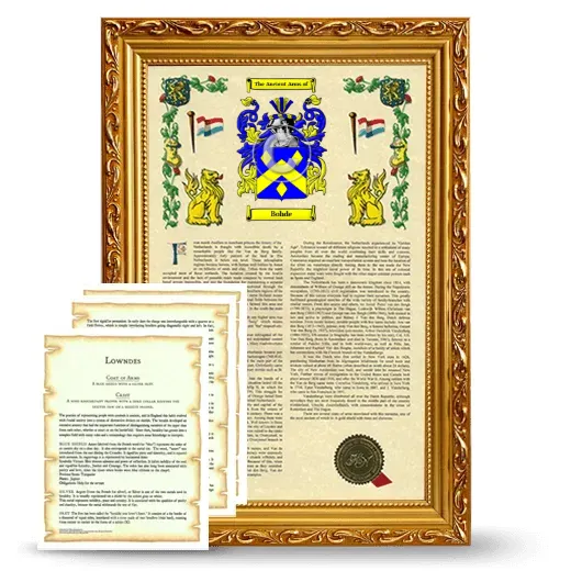 Bohde Framed Armorial History and Symbolism - Gold