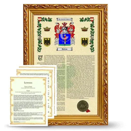 Bohem Framed Armorial History and Symbolism - Gold