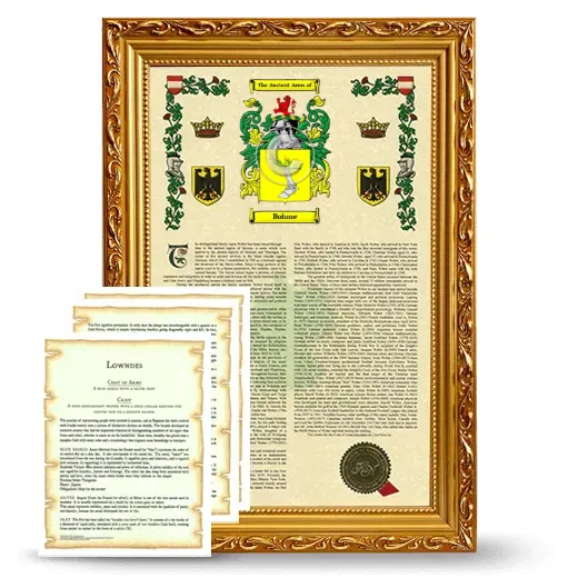 Bohme Framed Armorial History and Symbolism - Gold