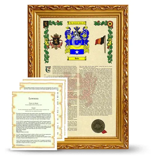 Bole Framed Armorial History and Symbolism - Gold