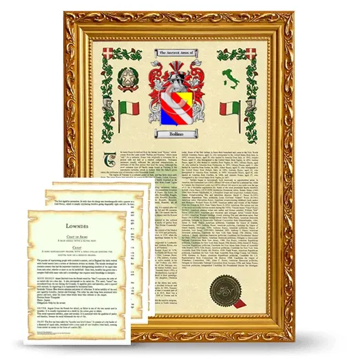 Bolino Framed Armorial History and Symbolism - Gold