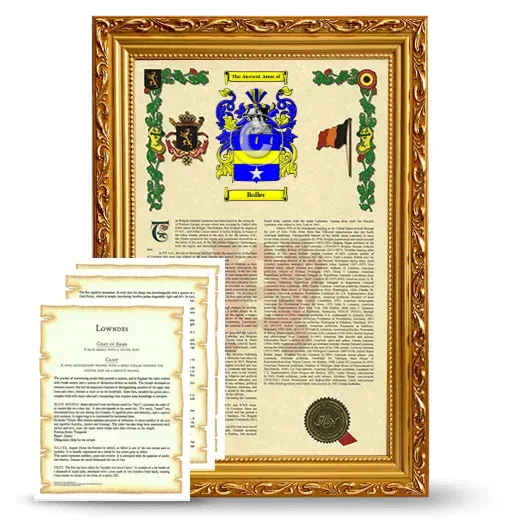 Boller Framed Armorial History and Symbolism - Gold