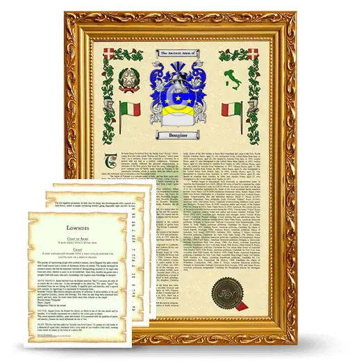 Bongino Framed Armorial History and Symbolism - Gold