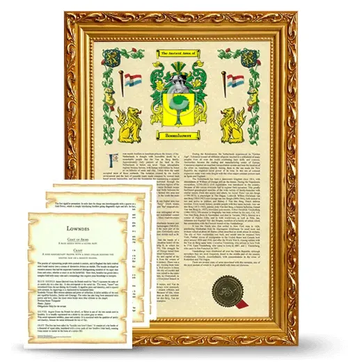 Boomhower Framed Armorial History and Symbolism - Gold
