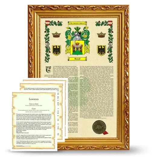 Brand Framed Armorial History and Symbolism - Gold