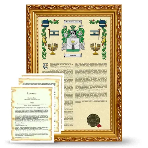 Brandt Framed Armorial History and Symbolism - Gold