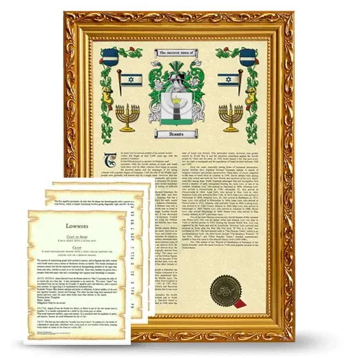 Brants Framed Armorial History and Symbolism - Gold