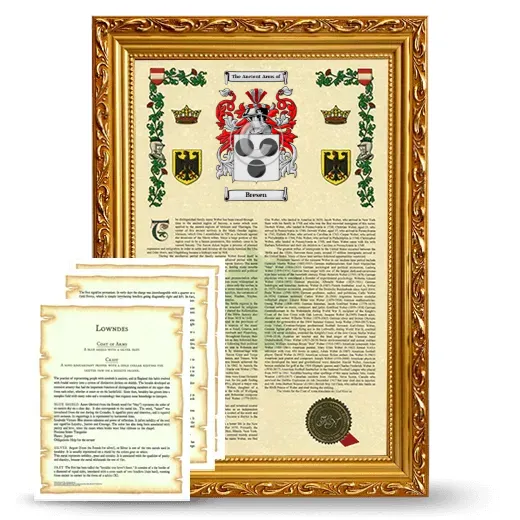 Bresen Framed Armorial History and Symbolism - Gold