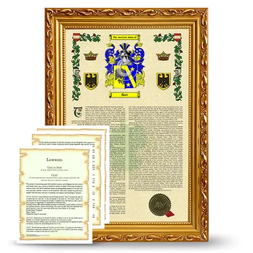 Bret Framed Armorial History and Symbolism - Gold