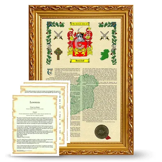 Bromind Framed Armorial History and Symbolism - Gold