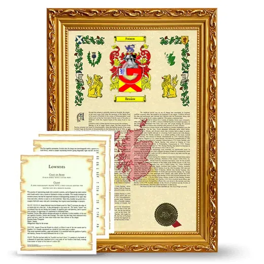 Bruice Framed Armorial History and Symbolism - Gold
