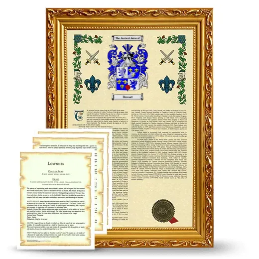 Bruset Framed Armorial History and Symbolism - Gold